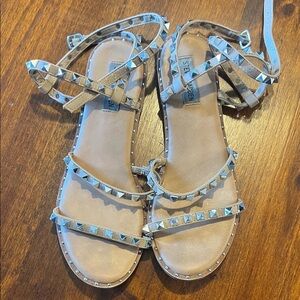 Steve Madden Beige Studded Sandals